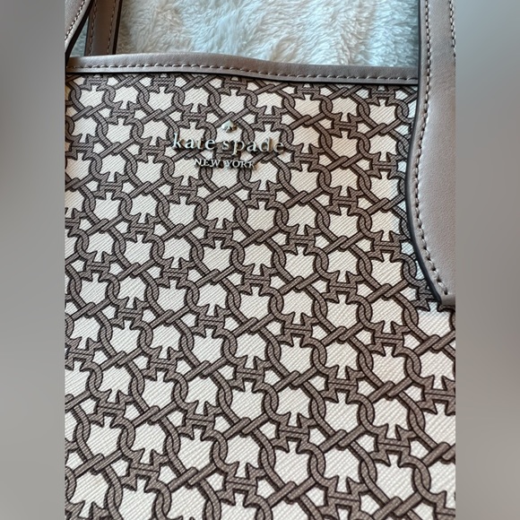 Beautiful authentic Kate Spade satchel bag. Gray and white color, like new. - Picture 5 of 15